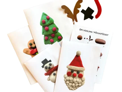 Jõuluteemalised voolimise õppekaardid 5tk